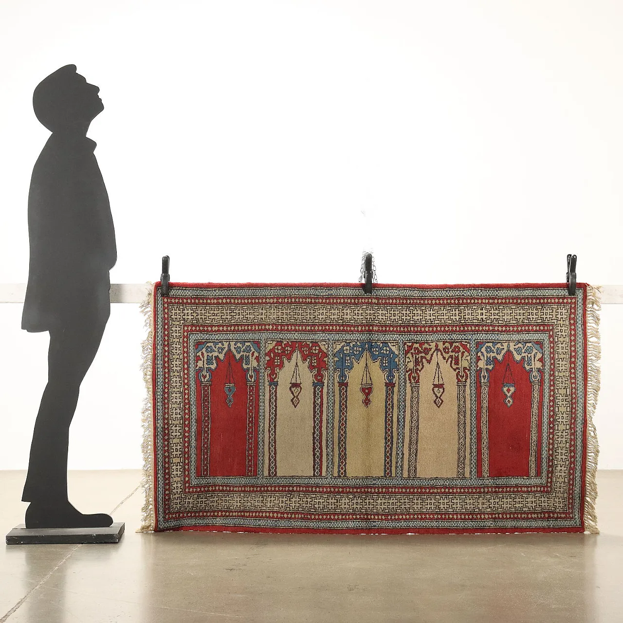 Tappeto Preghiera in cotone e lana, fine '900 2