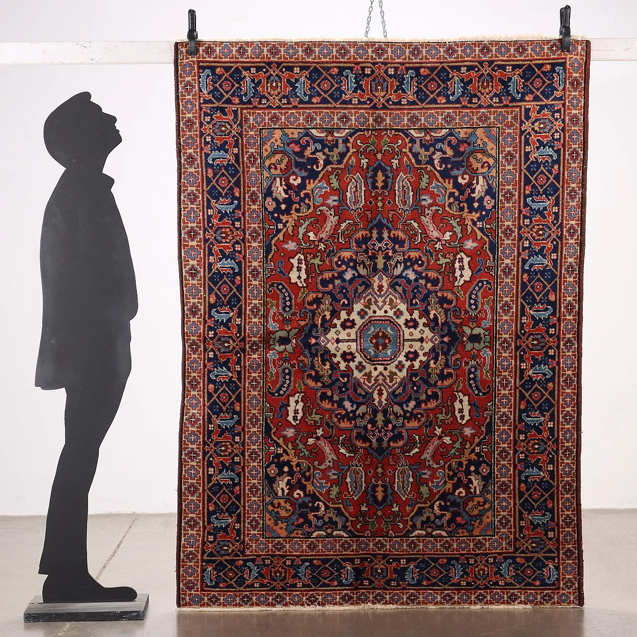 Tappeto Mussul in lana e cotone con nodo pesante, fine '900 2