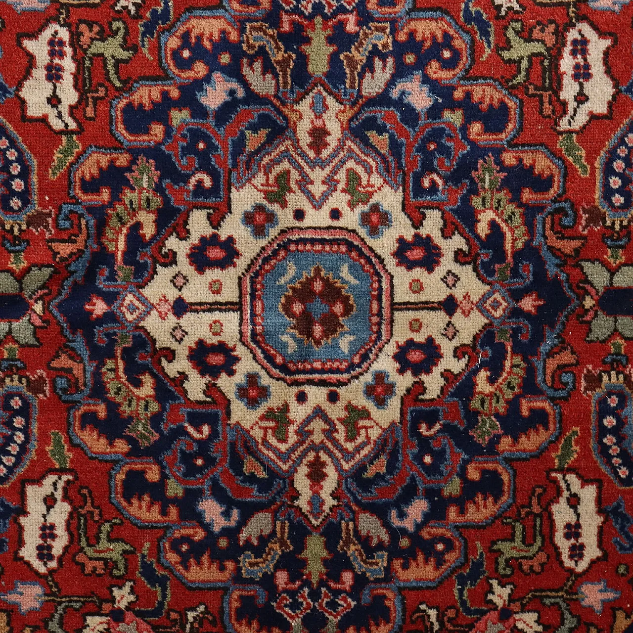 Tappeto Mussul in lana e cotone con nodo pesante, fine '900 3