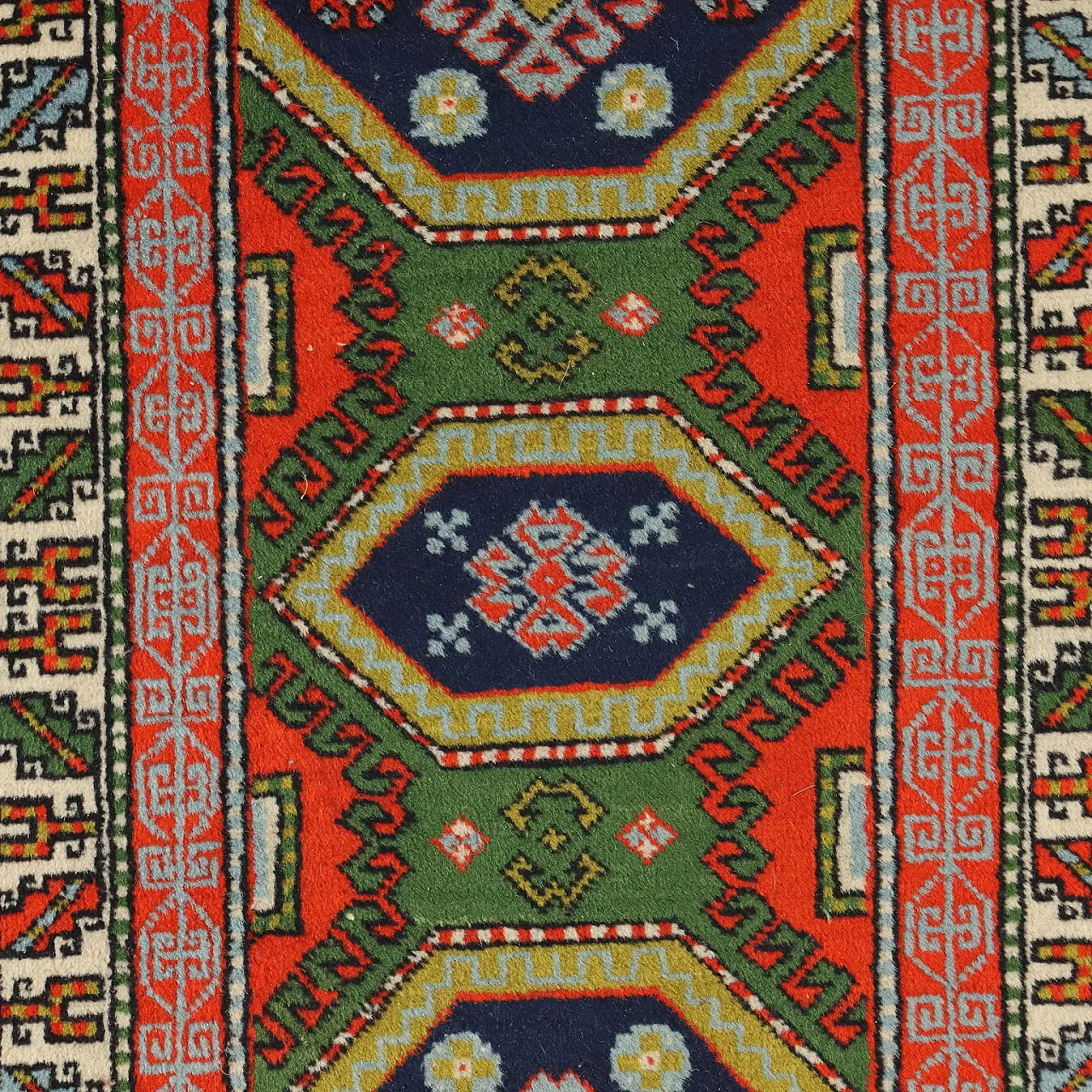 Tappeto Shirwan in cotone e lana con nodo sottile, fine '900 3