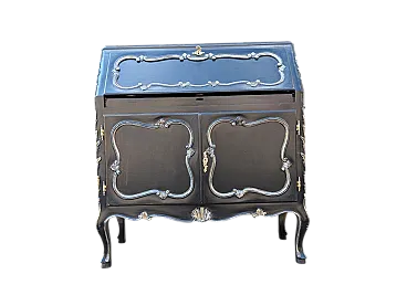 Scrittoio in Legno Massello di Noce Stile Barocco Francese, anni '50