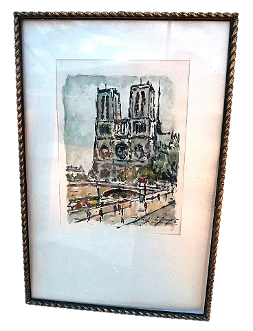 Acquerello di Robert Le Berger, anni '50