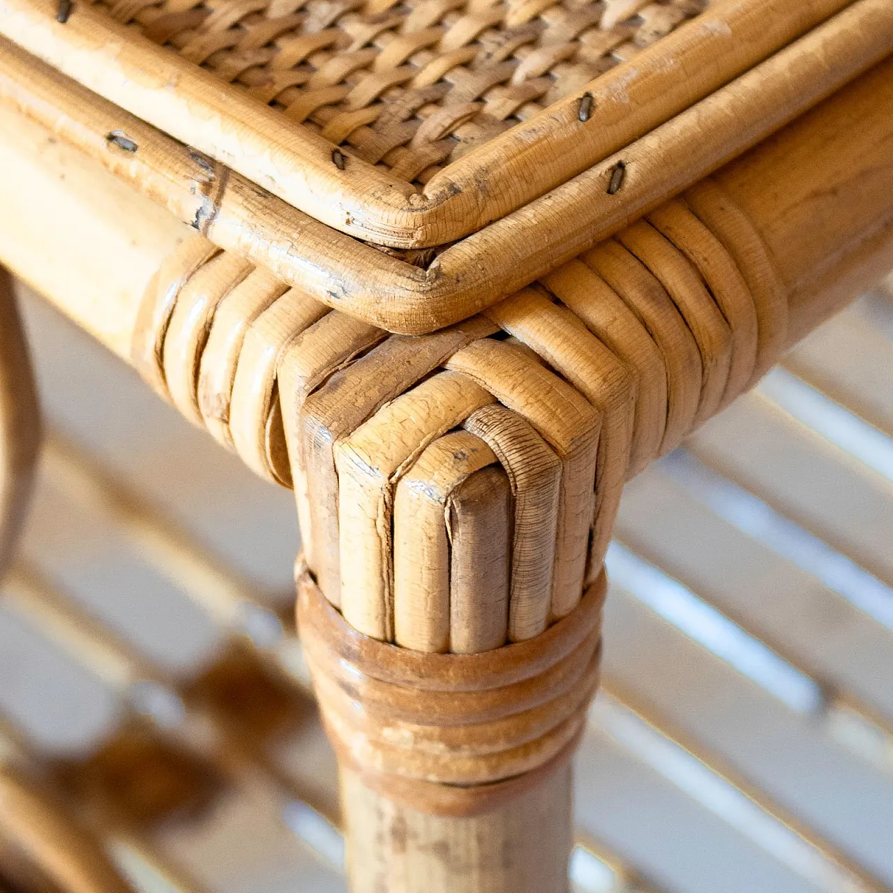 Pair of bamboo and rattan bedside tables, 1960s 11