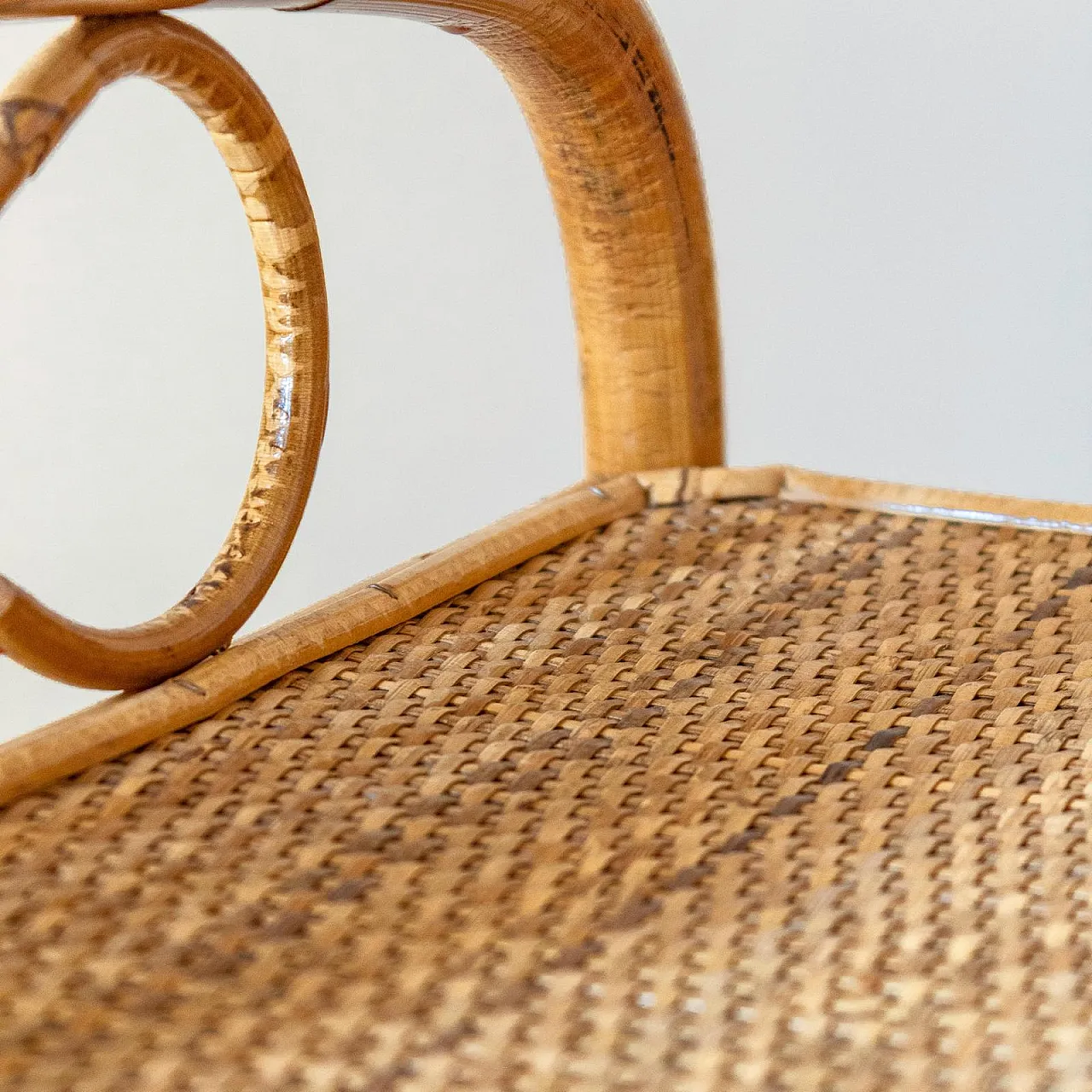Pair of bamboo and rattan bedside tables, 1960s 13