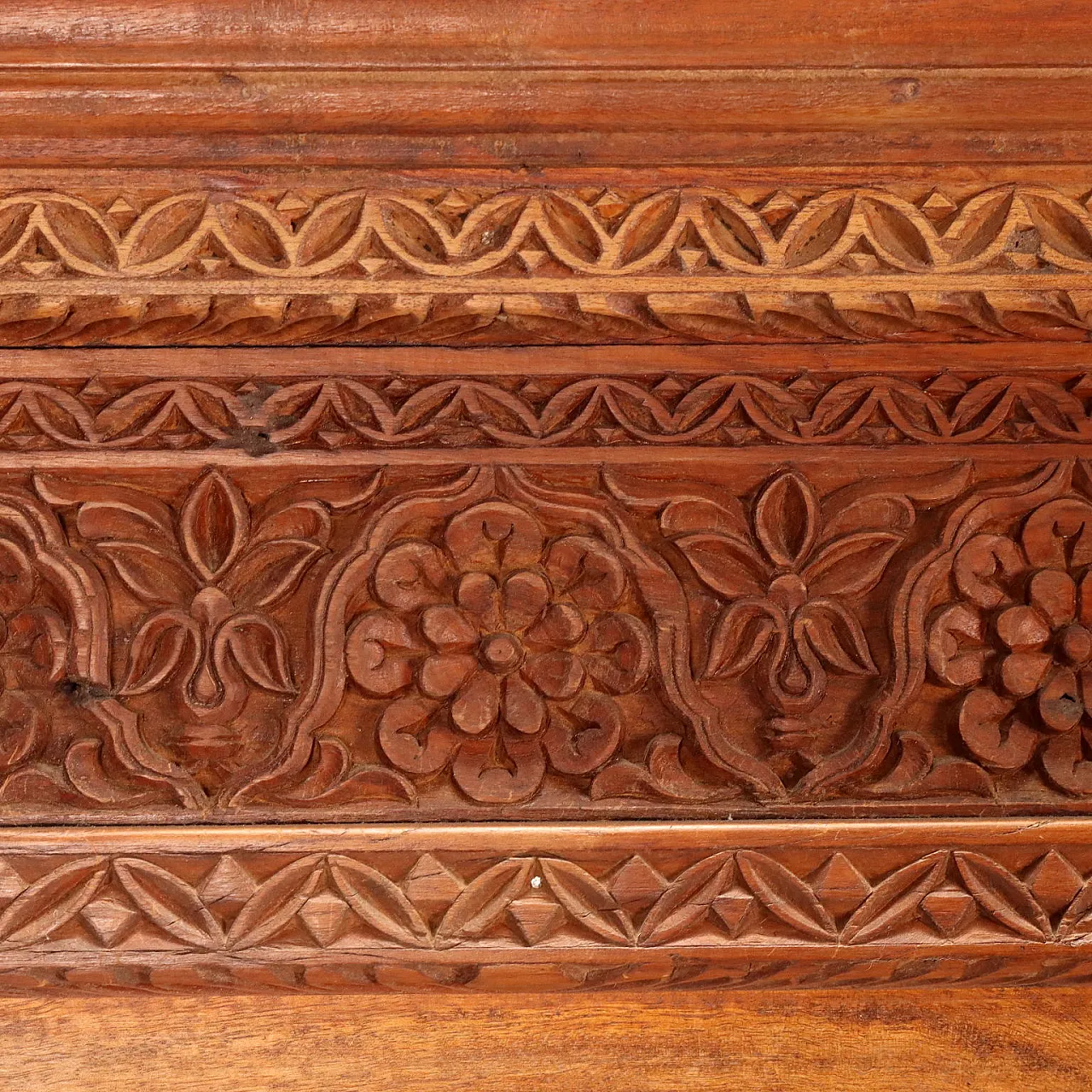 Indian open bookcase in exotic solid wood, 20th century 6