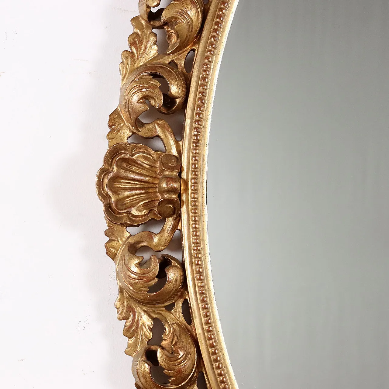 Specchio ovale in legno dorato, '900 4