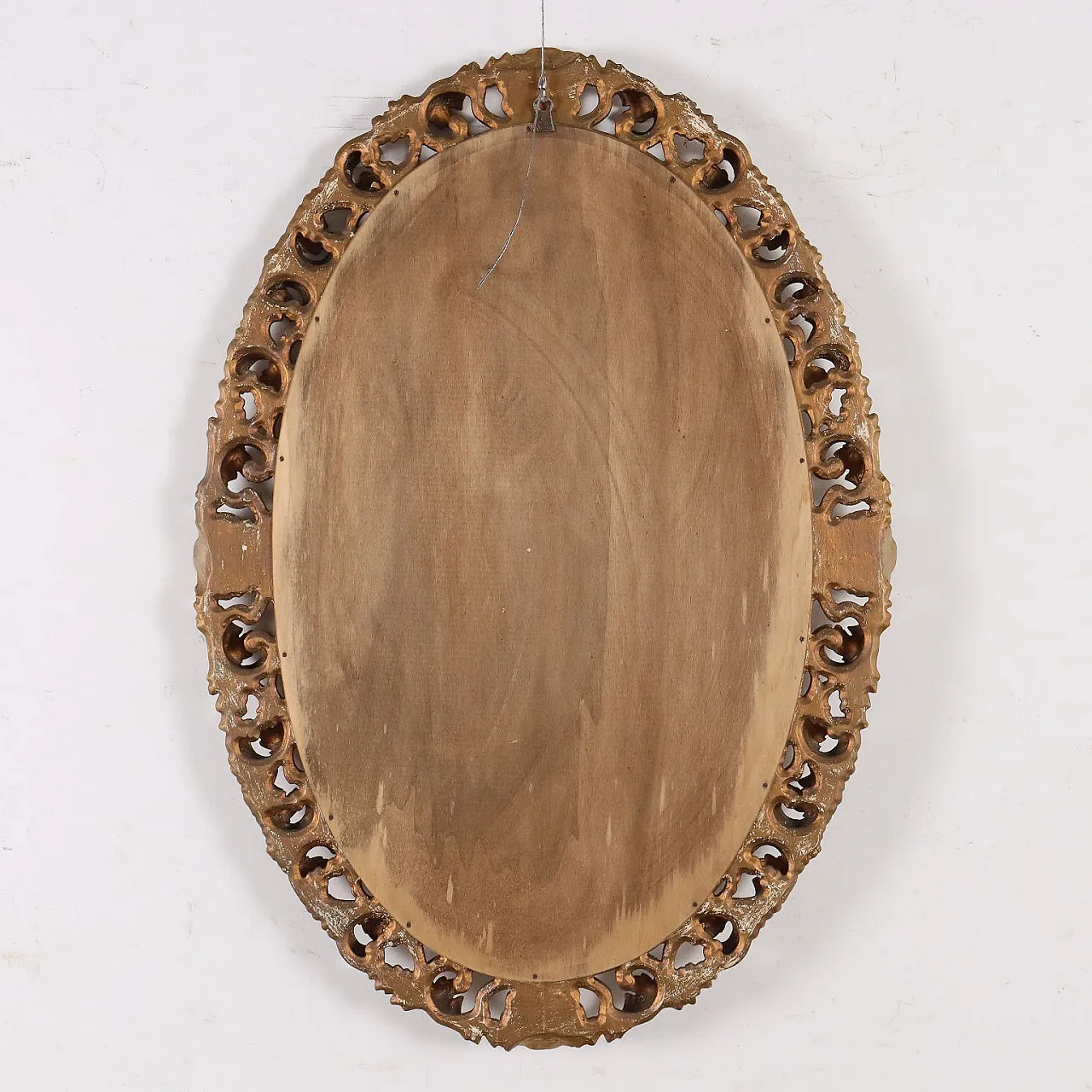 Specchio ovale in legno dorato, '900 8