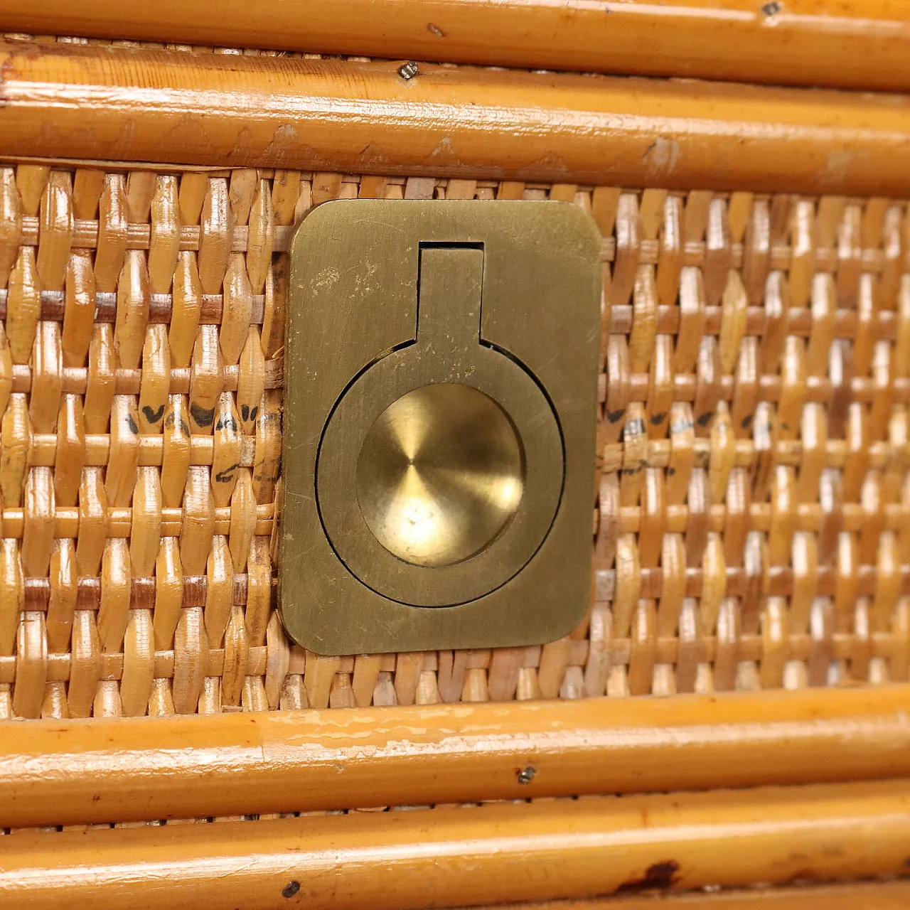 Consolle in bambù e ottone, anni '80 6