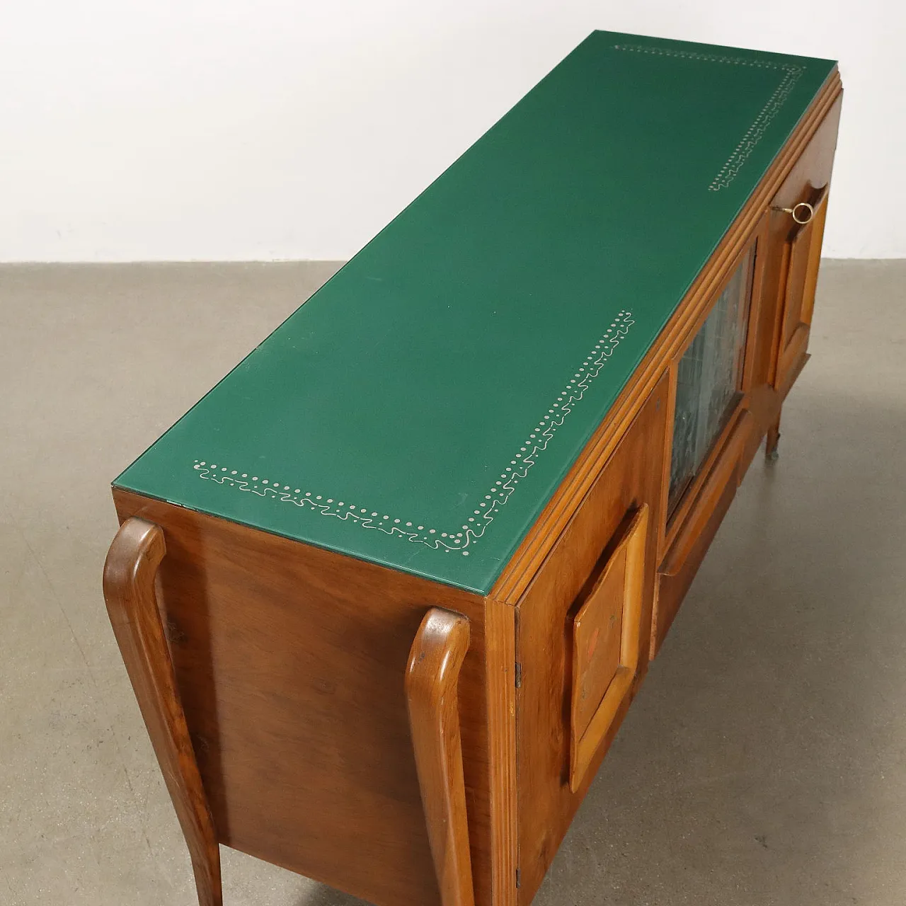 Buffet cabinet with glass top and mirrored bar compartment, 1950s 9