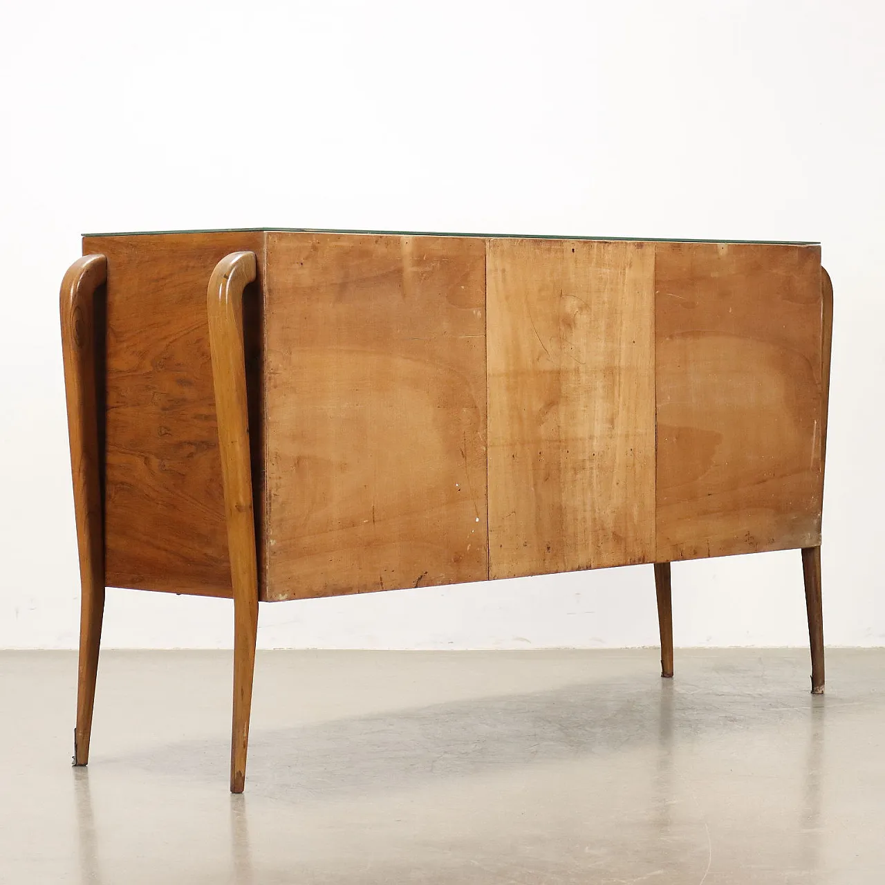 Buffet cabinet with glass top and mirrored bar compartment, 1950s 10