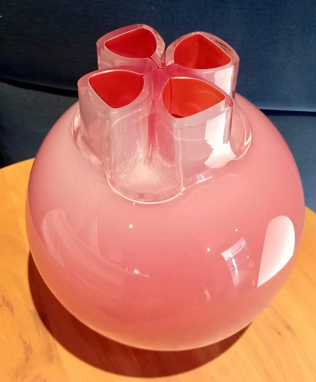 Quadrifoglio vase in Murano glass by Barbini, late 20th century