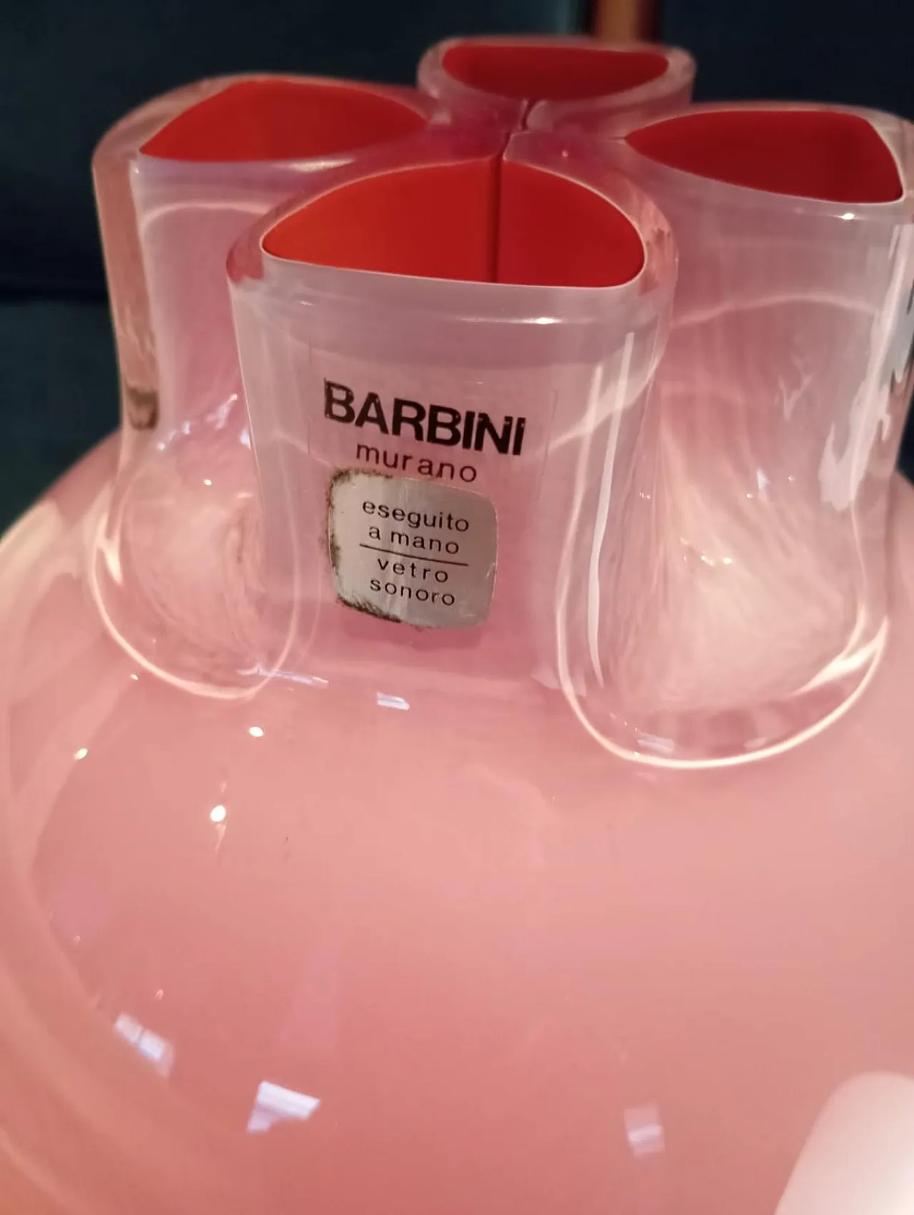 Quadrifoglio vase in Murano glass by Barbini, late 20th century