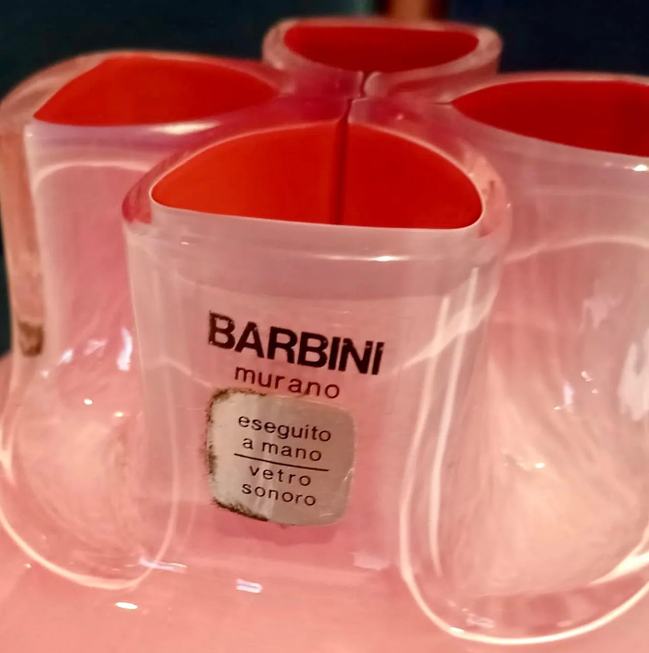 Ken　BARBINI MURANO ヴィンテージグラス Quadrifoglio vase in Murano glass by Barbini, late 20th century