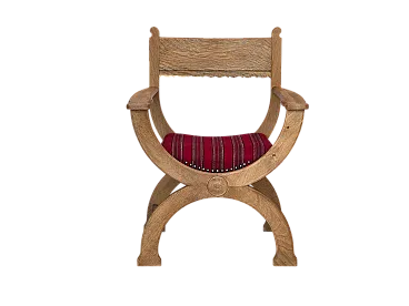 Poltrona danese, lana di mobili rossi originale, legno di quercia solida, anni '70