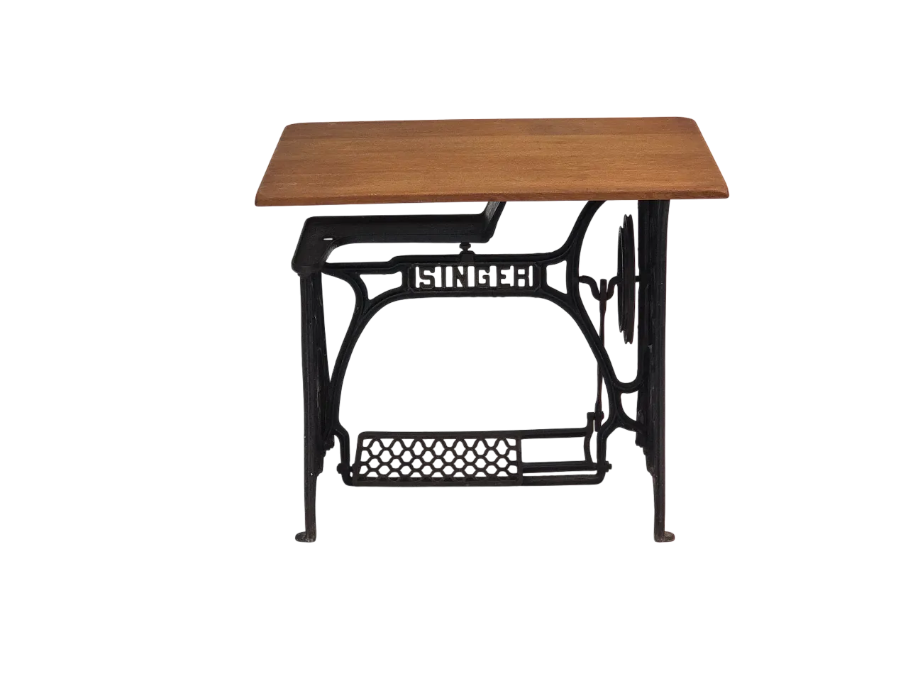 Singer sewing machine table oak wood, cast iron, 1930s 16
