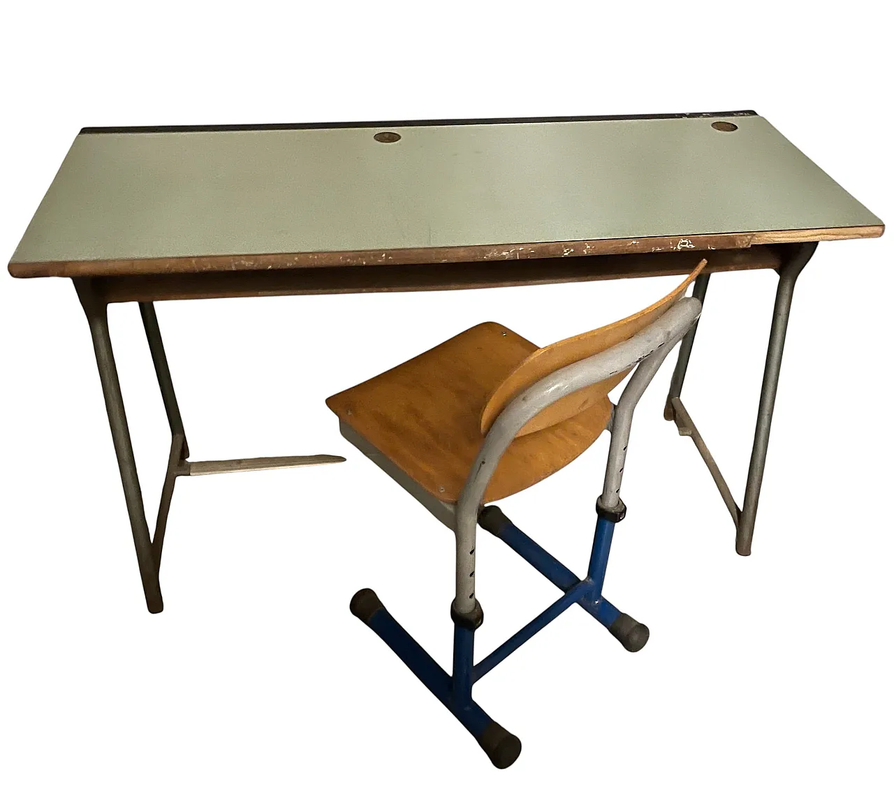 Scrivania e sedia per bambini francese di metà secolo, anni '70 1