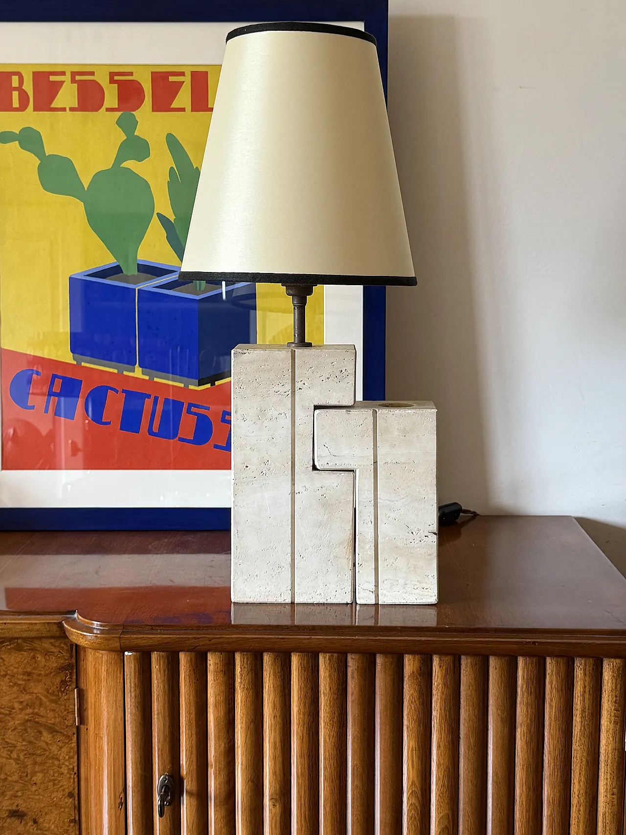 Table lamp in Midcentury travertine, Sormani Italy 1960 3