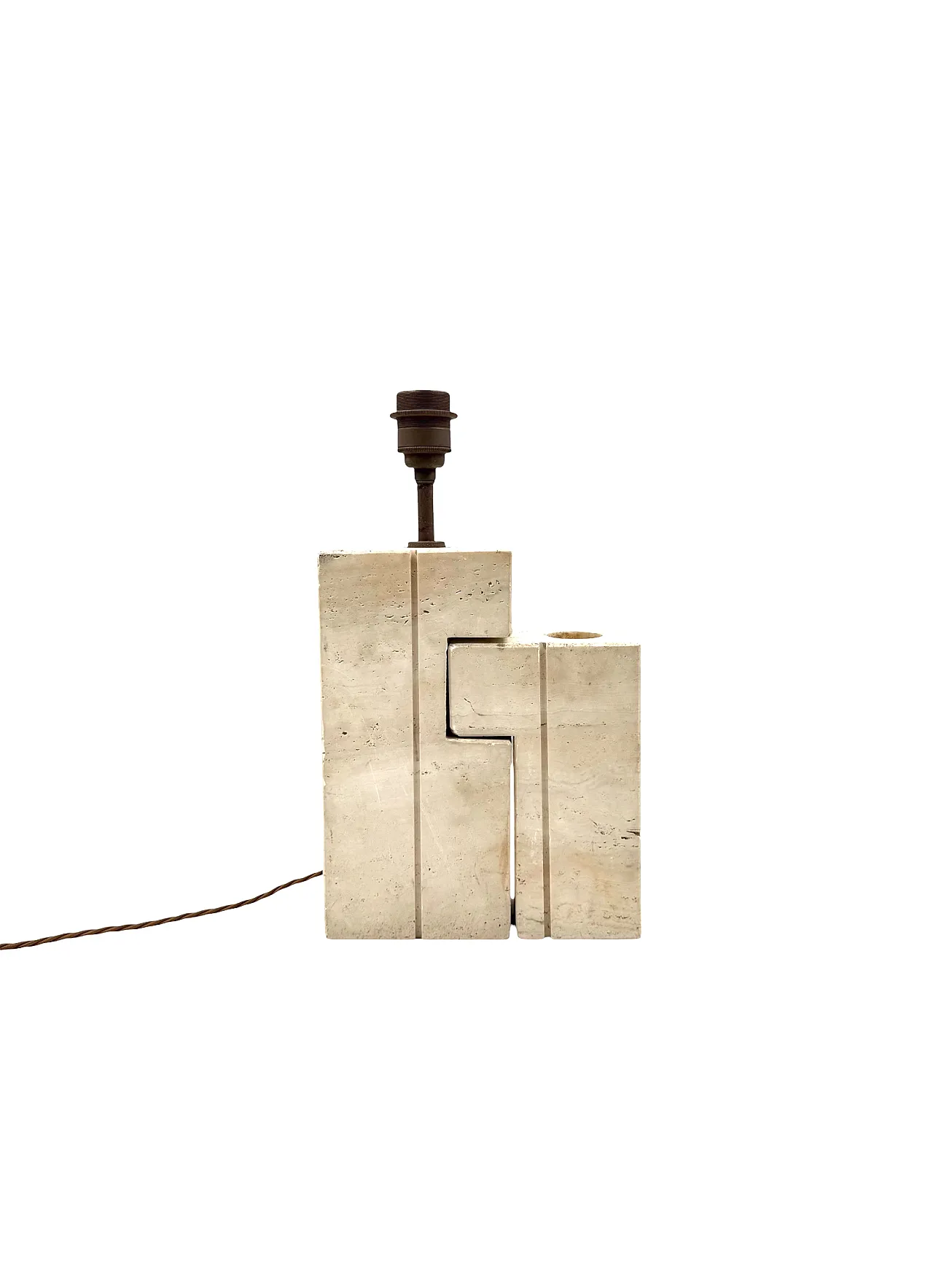 Table lamp in Midcentury travertine, Sormani Italy 1960 7