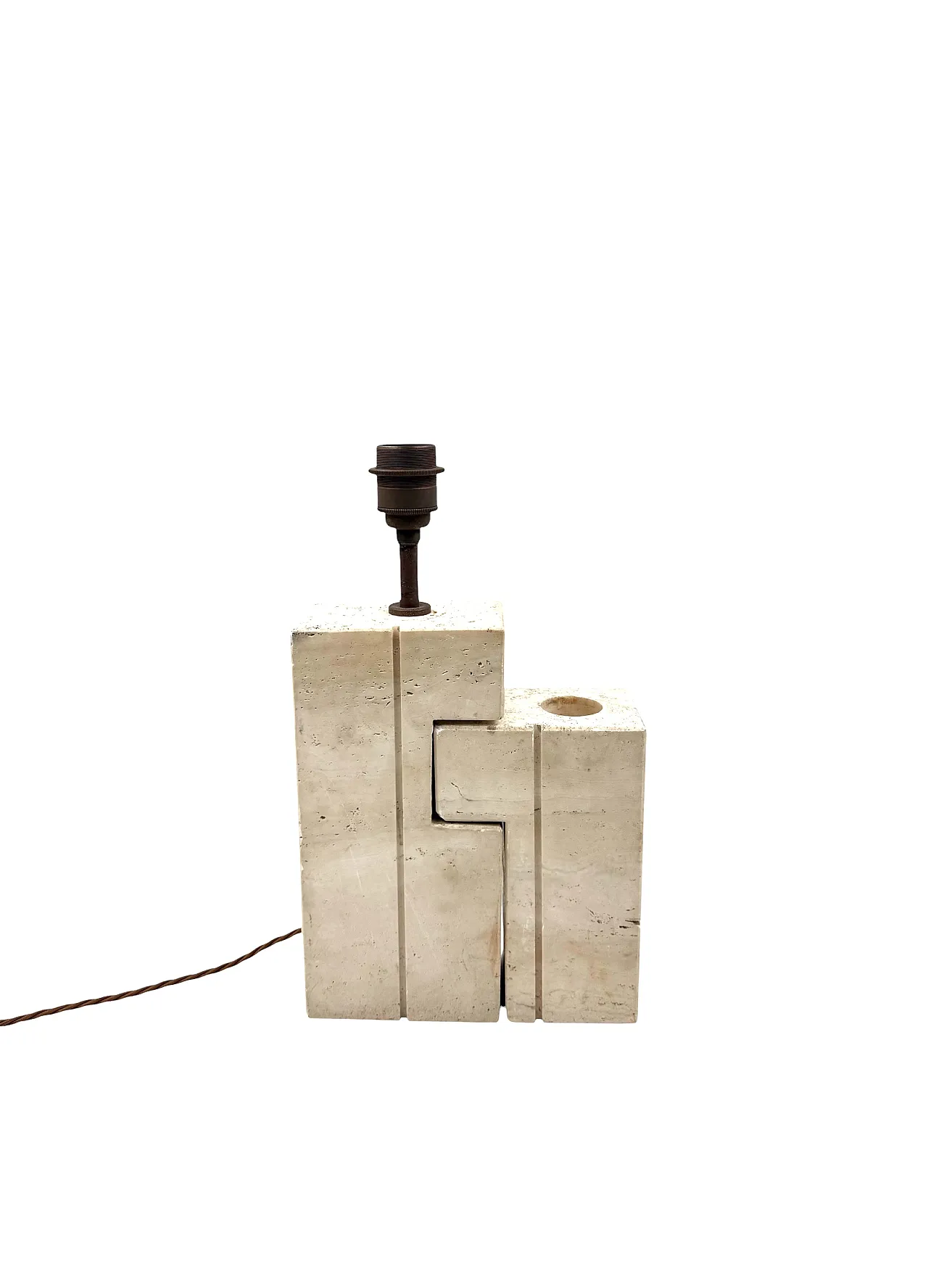 Table lamp in Midcentury travertine, Sormani Italy 1960 8