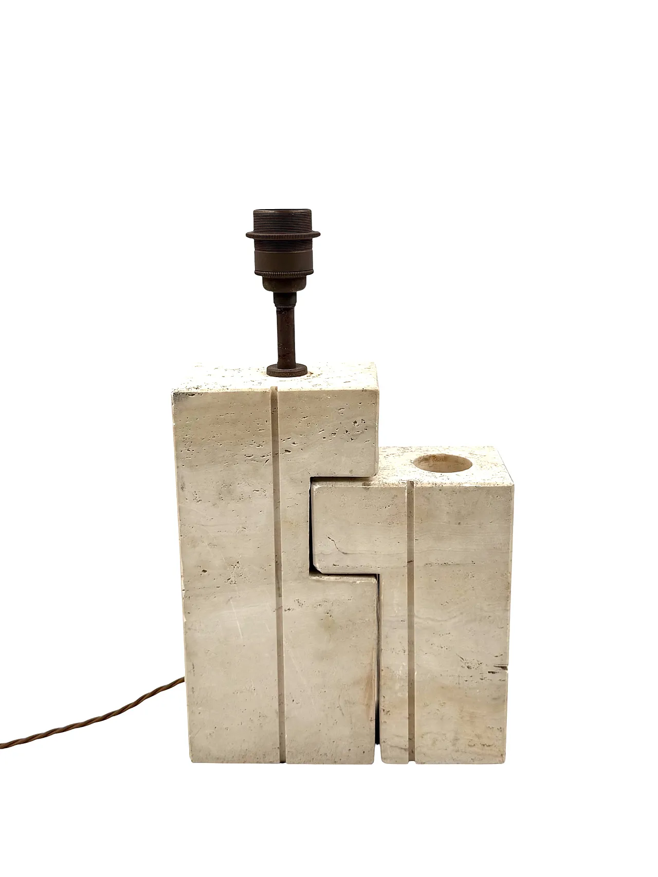 Table lamp in Midcentury travertine, Sormani Italy 1960 9