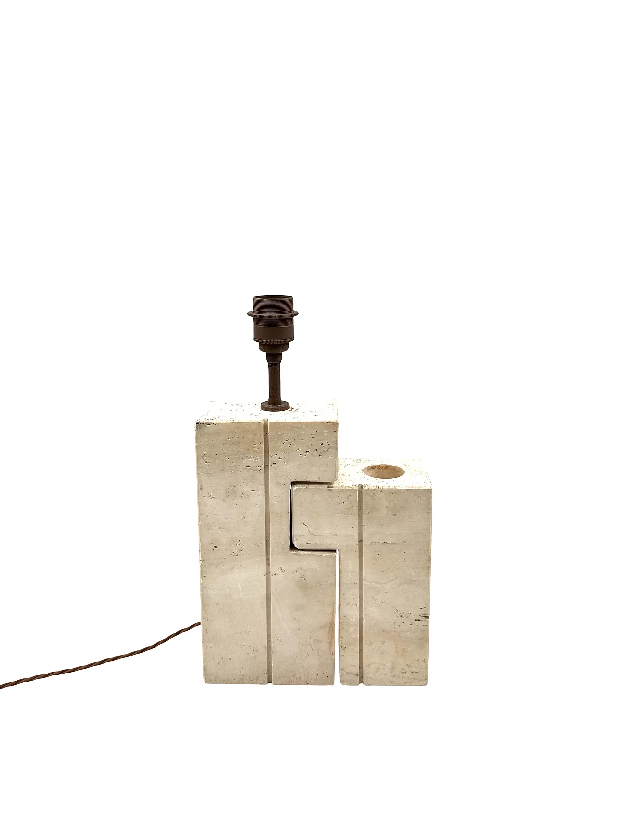 Table lamp in Midcentury travertine, Sormani Italy 1960 10
