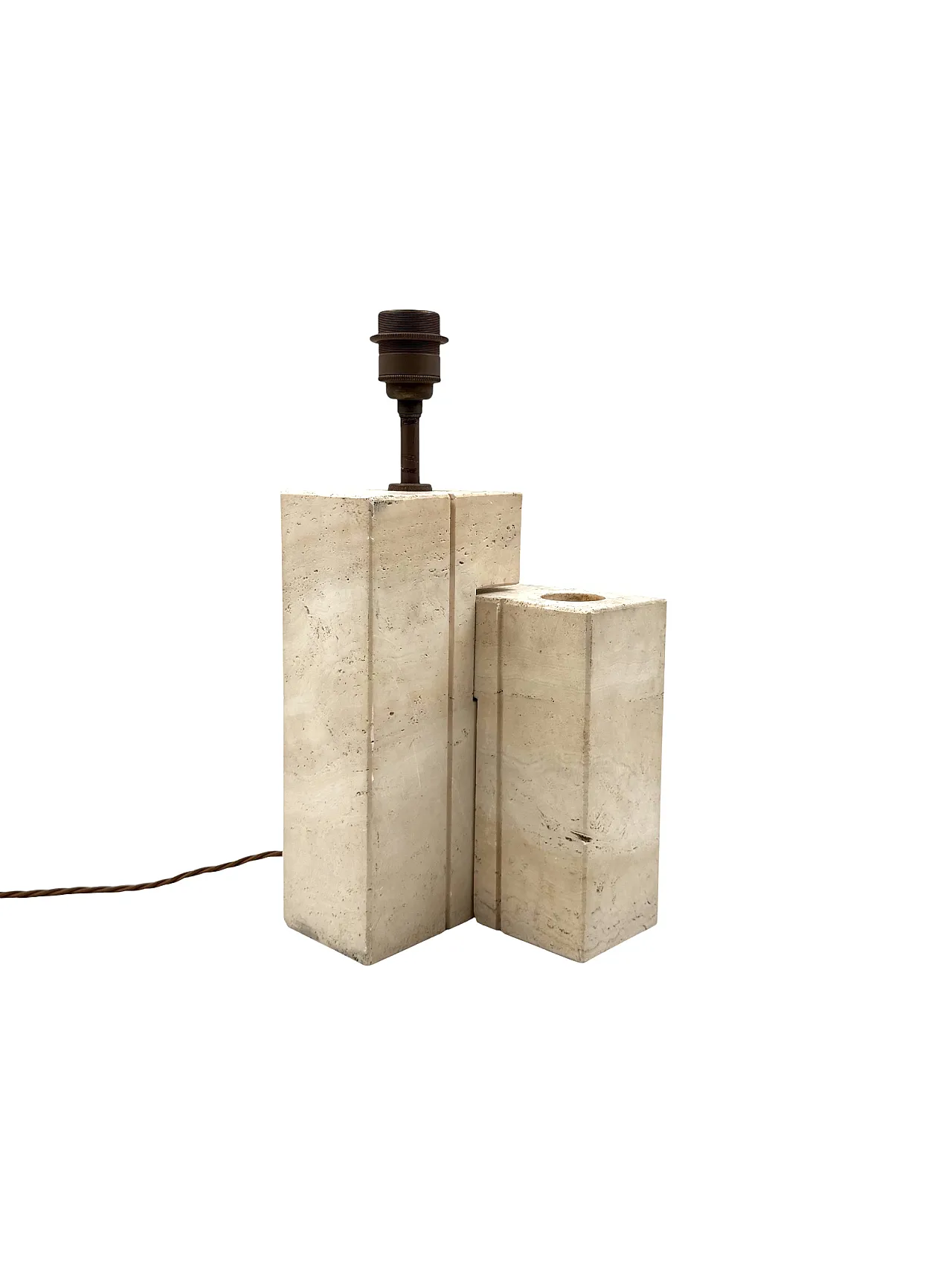 Table lamp in Midcentury travertine, Sormani Italy 1960 11