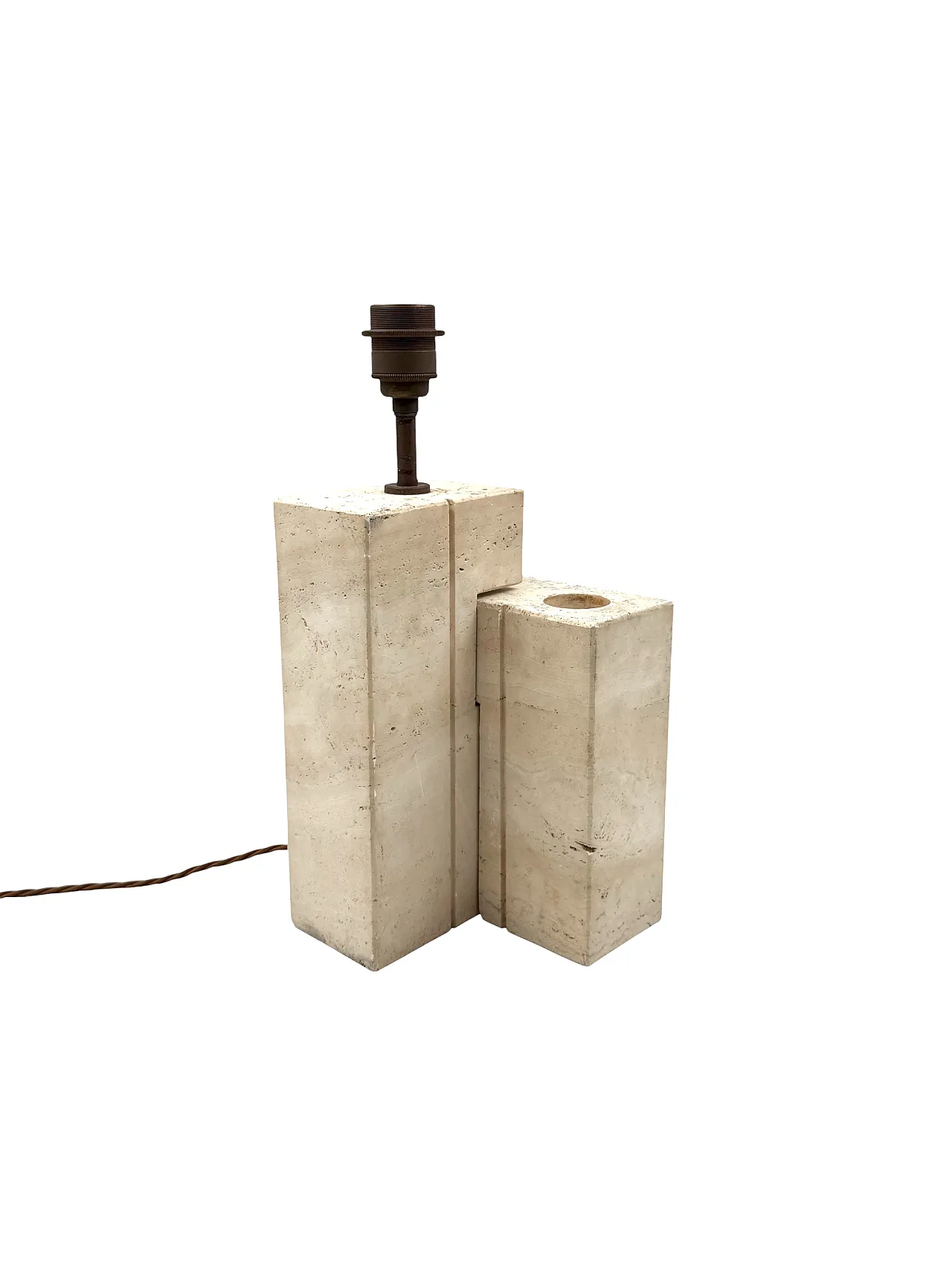 Table lamp in Midcentury travertine, Sormani Italy 1960 12