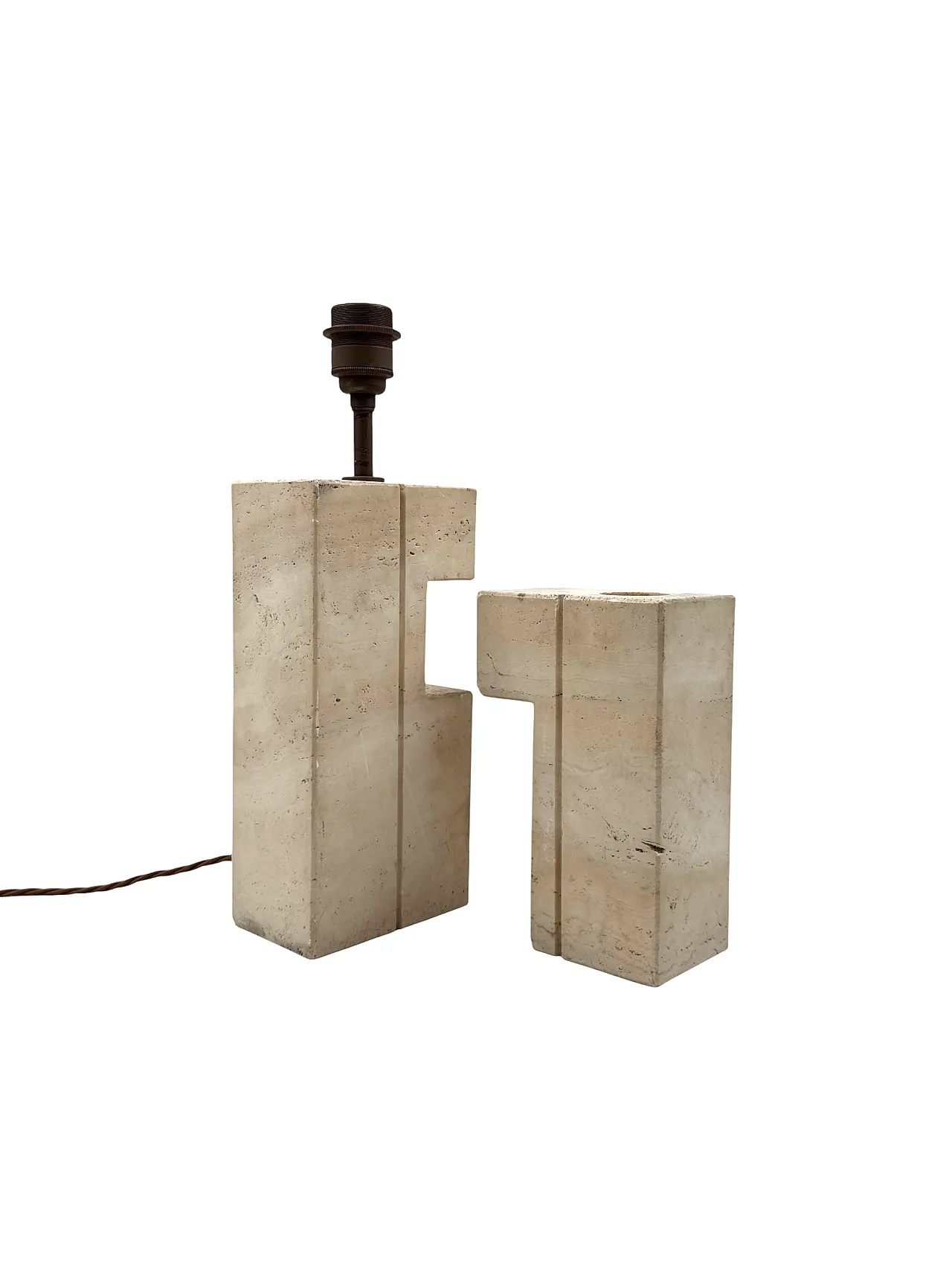 Table lamp in Midcentury travertine, Sormani Italy 1960 14