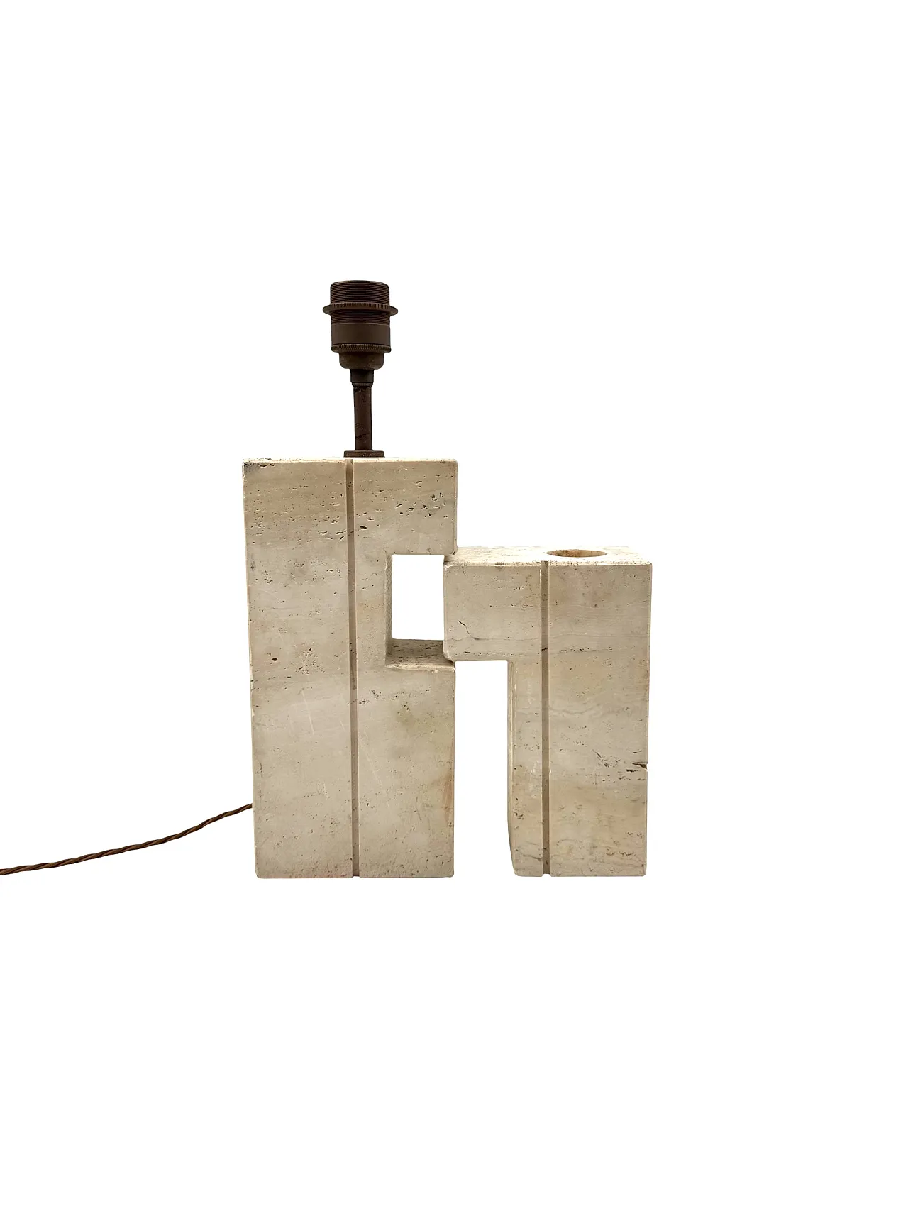 Table lamp in Midcentury travertine, Sormani Italy 1960 21