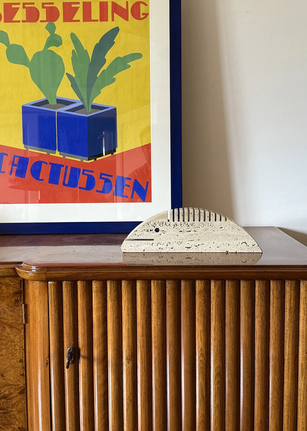 Scultura brutalista in travertino pesce, Fratelli Mannelli Italia 1970 2