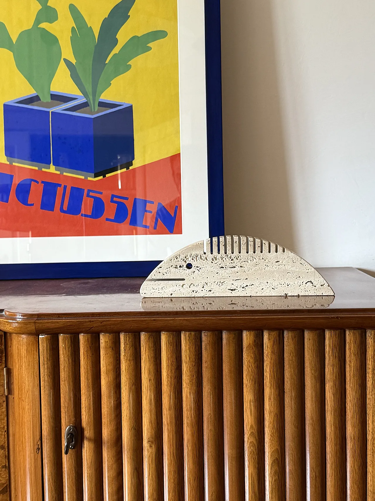 Scultura brutalista in travertino pesce, Fratelli Mannelli Italia 1970 3