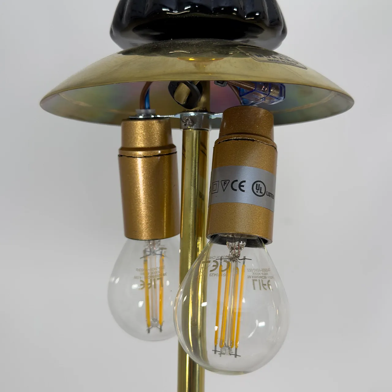 Lampada a sospensione in vetro di Murano soffiato e ottone, anni 2000 8