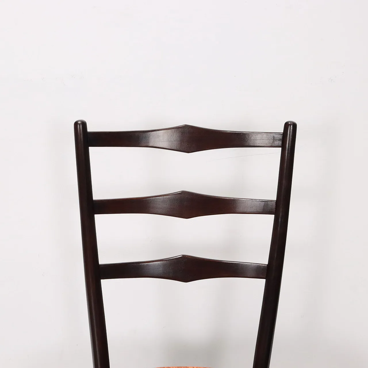 4 wooden and fabric chairs, 1960s 3