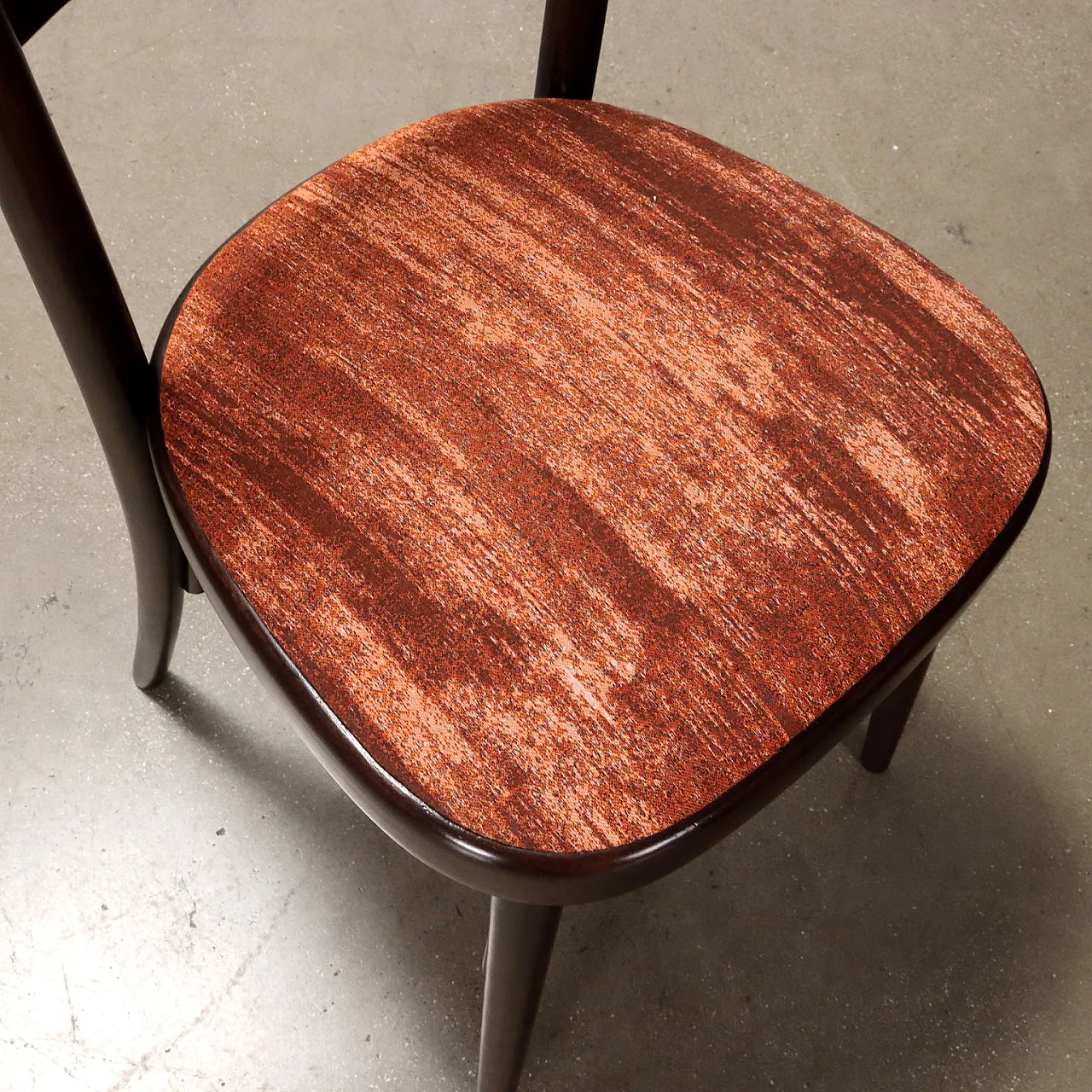 4 wooden and fabric chairs, 1960s 4