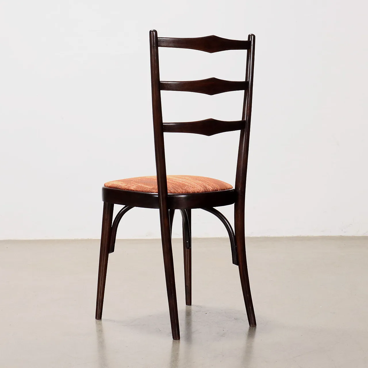 4 wooden and fabric chairs, 1960s 7