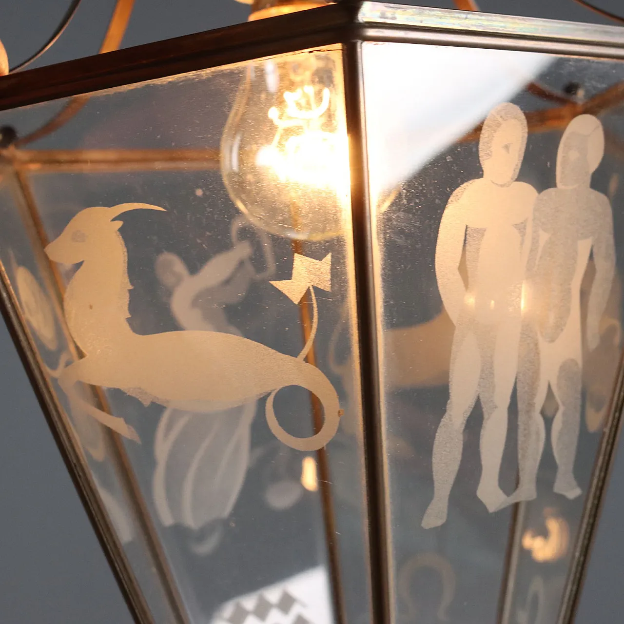 Lanterna a forma di piramide rovesciata in metallo, '900 4