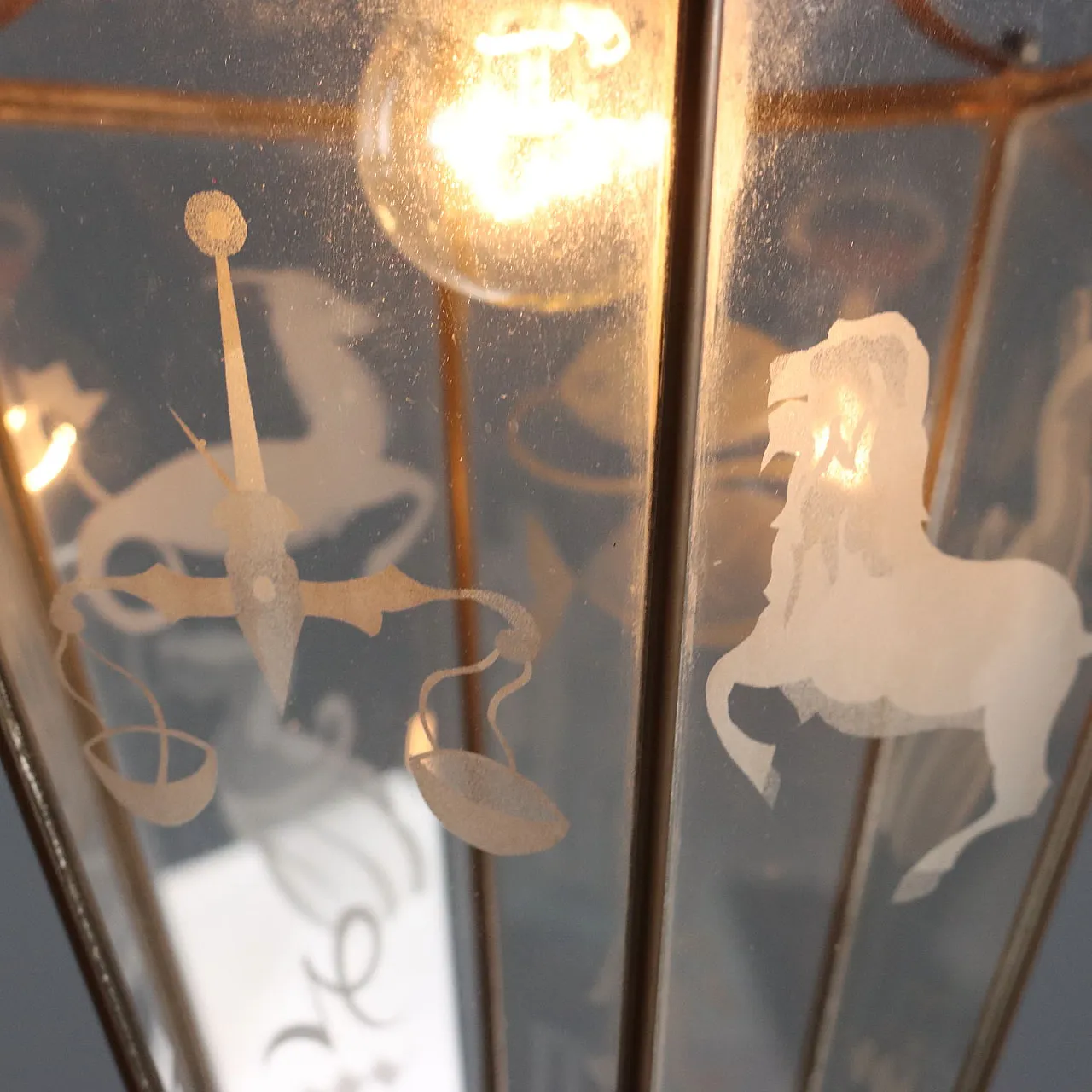 Lanterna a forma di piramide rovesciata in metallo, '900 5