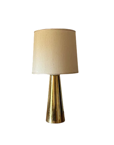 Hollywood Regency brass conical table lamp, Italy 1970
