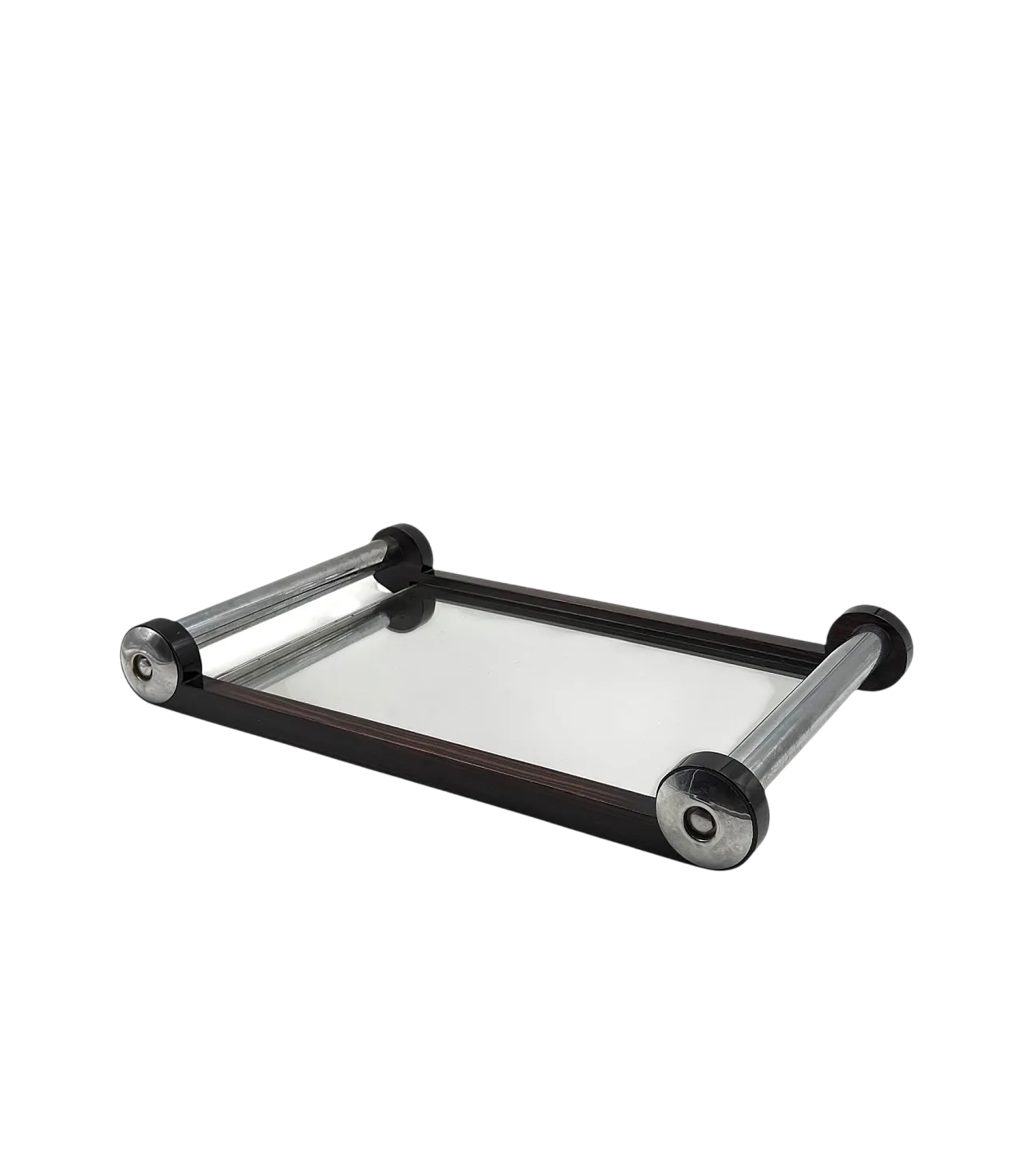 Vassoio Art Déco in legno con specchio, Francia anni '30 12