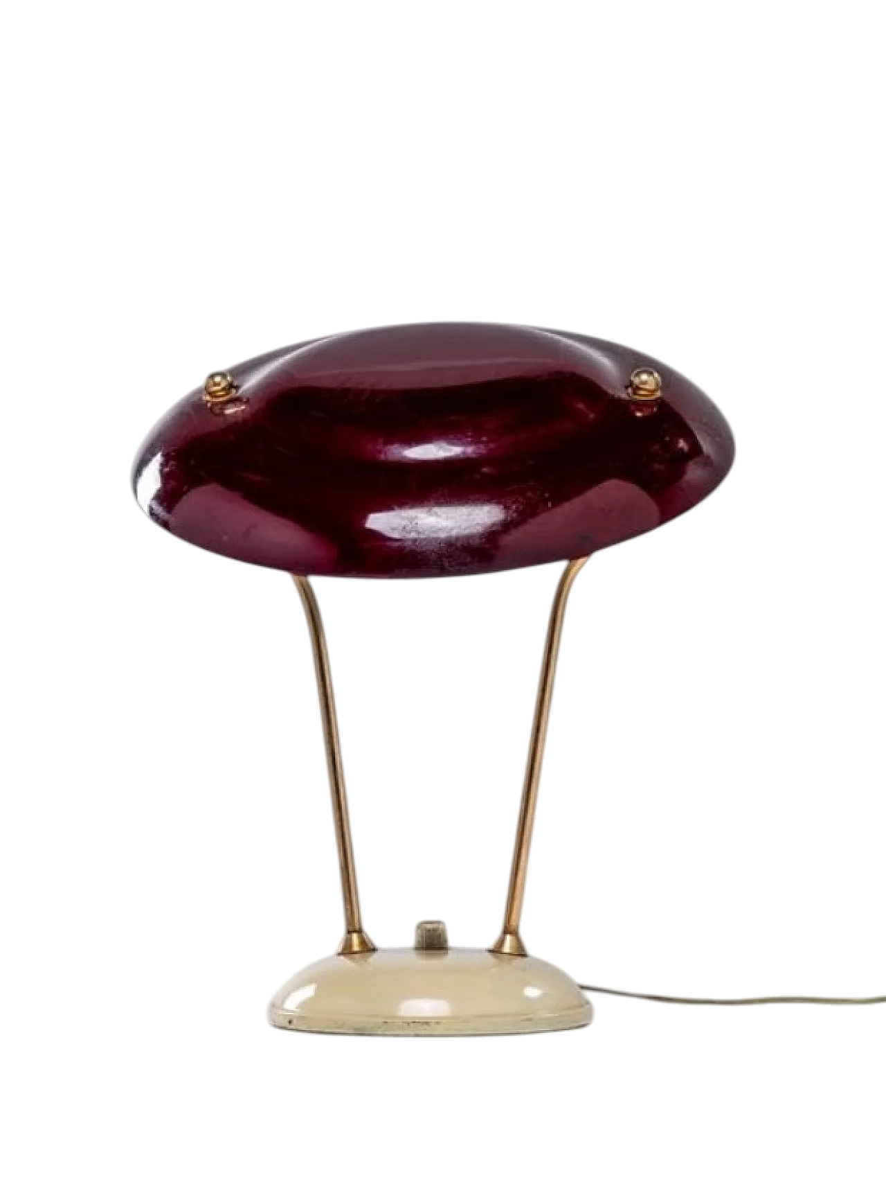 Lampada da tavolo in ottone di metà secolo, Francia 1950 13