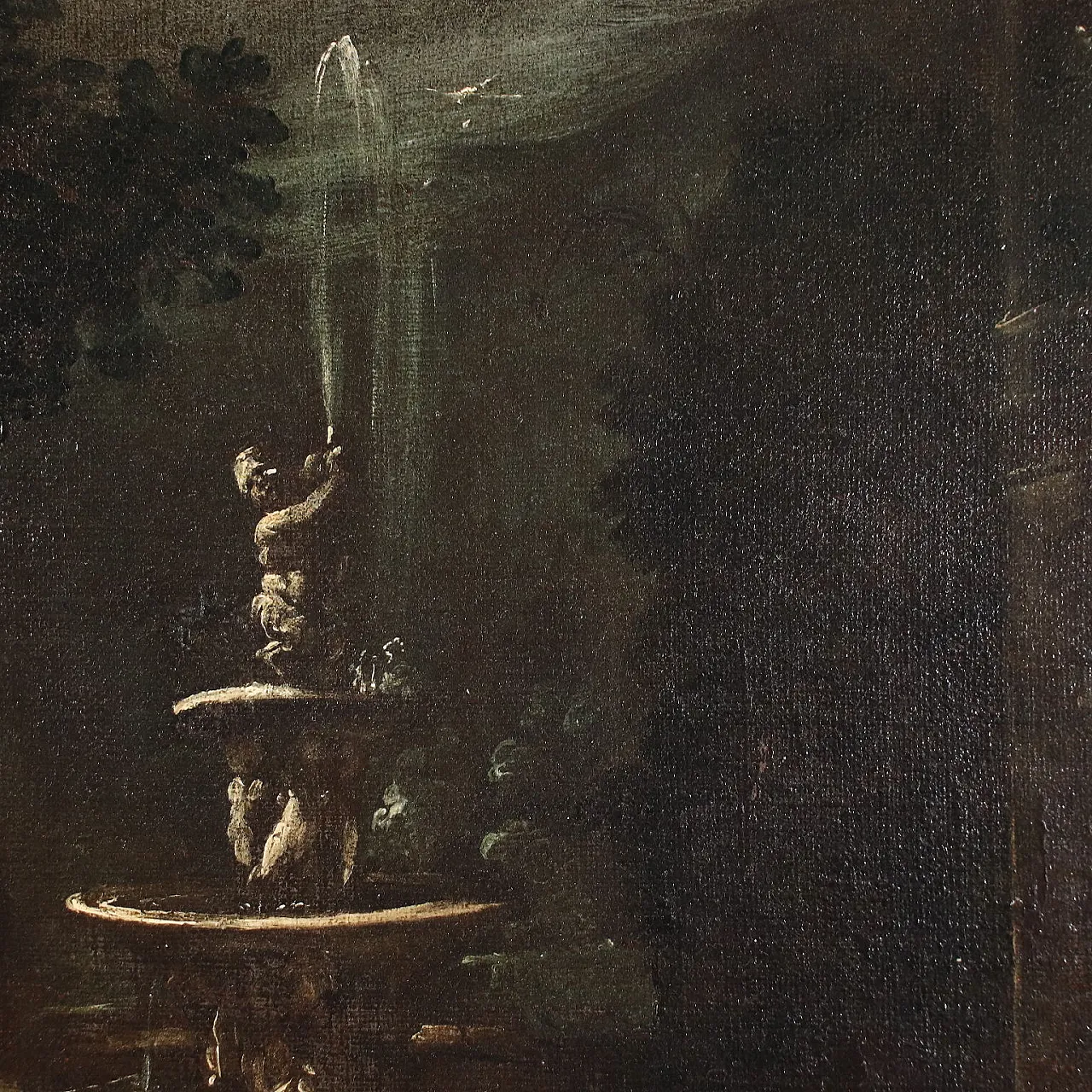 Dipinto notturno con soggetto storico, olio su tela, '600 6