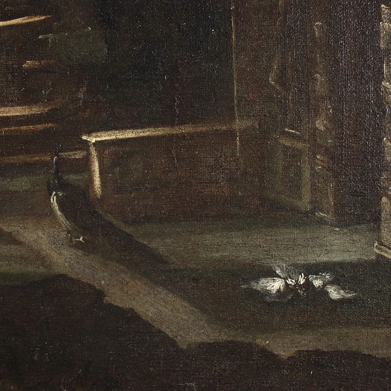 Dipinto notturno con soggetto storico, olio su tela, '600 7