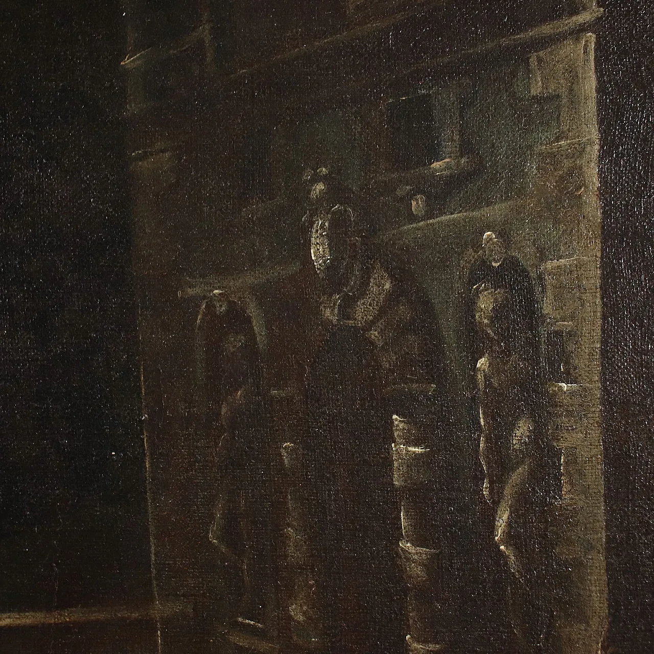 Dipinto notturno con soggetto storico, olio su tela, '600 8