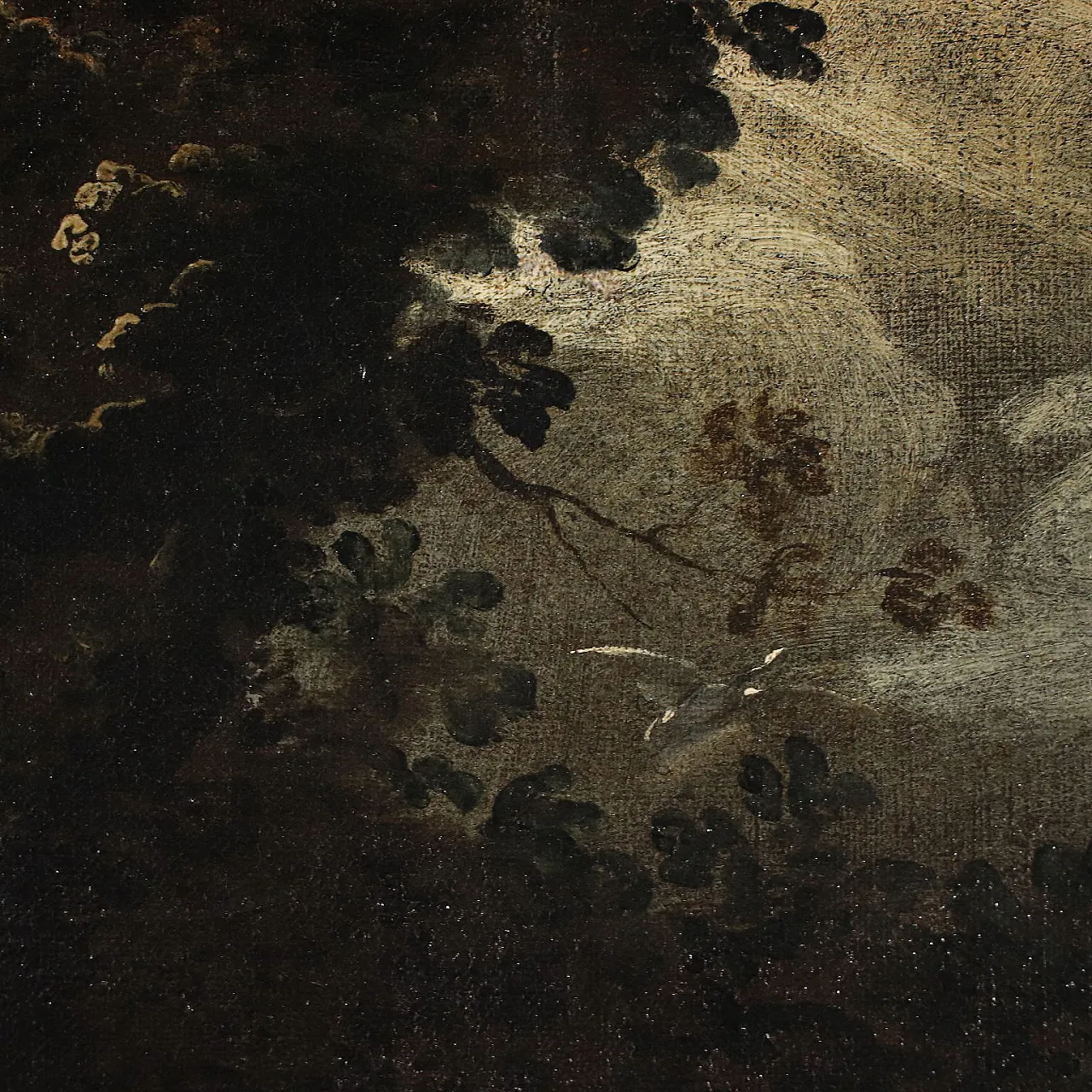 Dipinto notturno con soggetto storico, olio su tela, '600 9