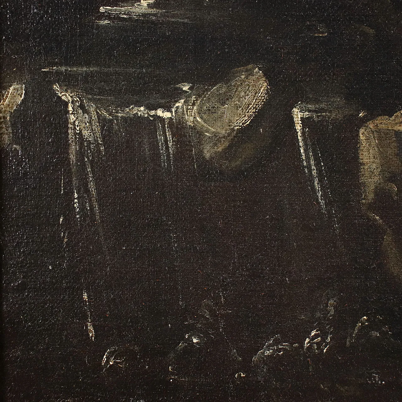 Dipinto notturno con soggetto storico, olio su tela, '600 10