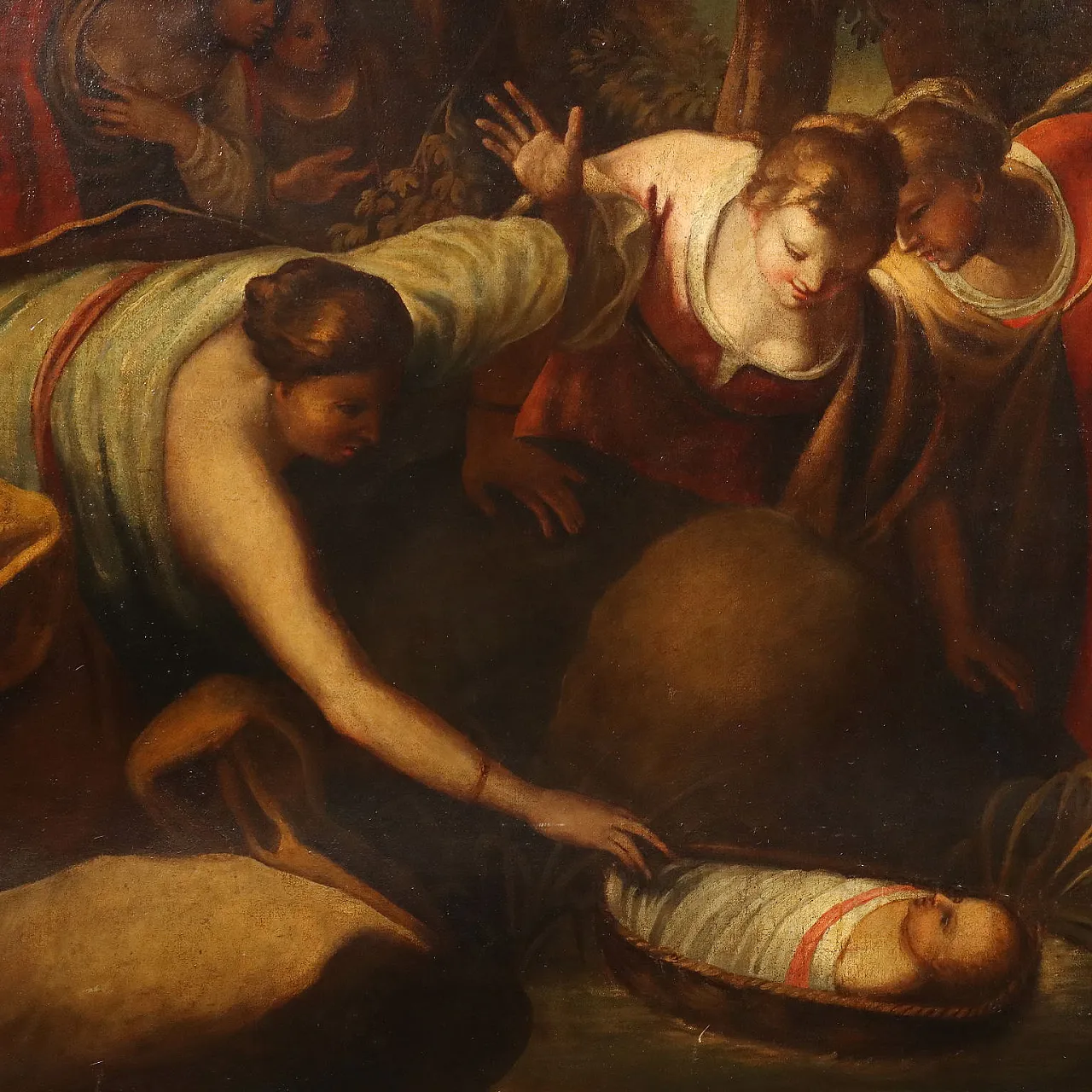 Moses saved by the Waters, oil on canvas, 17th century 1