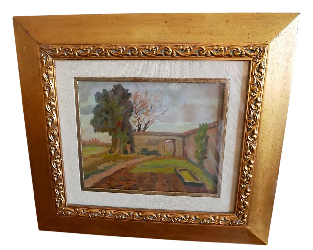 Oil painting on plywood signed Cantoni, 1930s 13