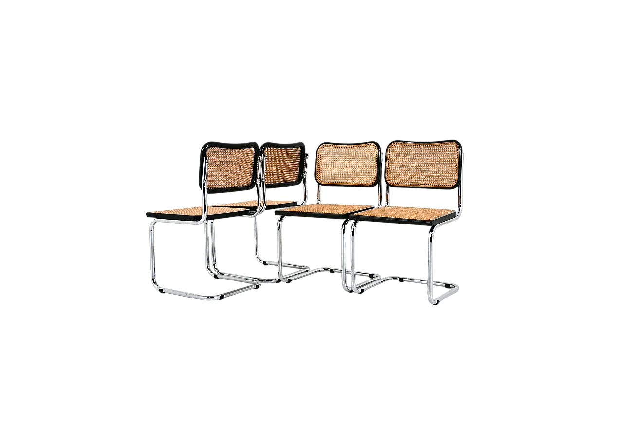4 sedie da pranzo in stile B32 di Marcel Breuer, 90s 13