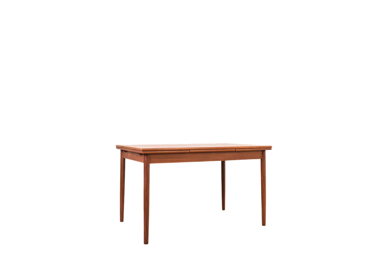 Dining table extendable in Danish teak, 1960s 16