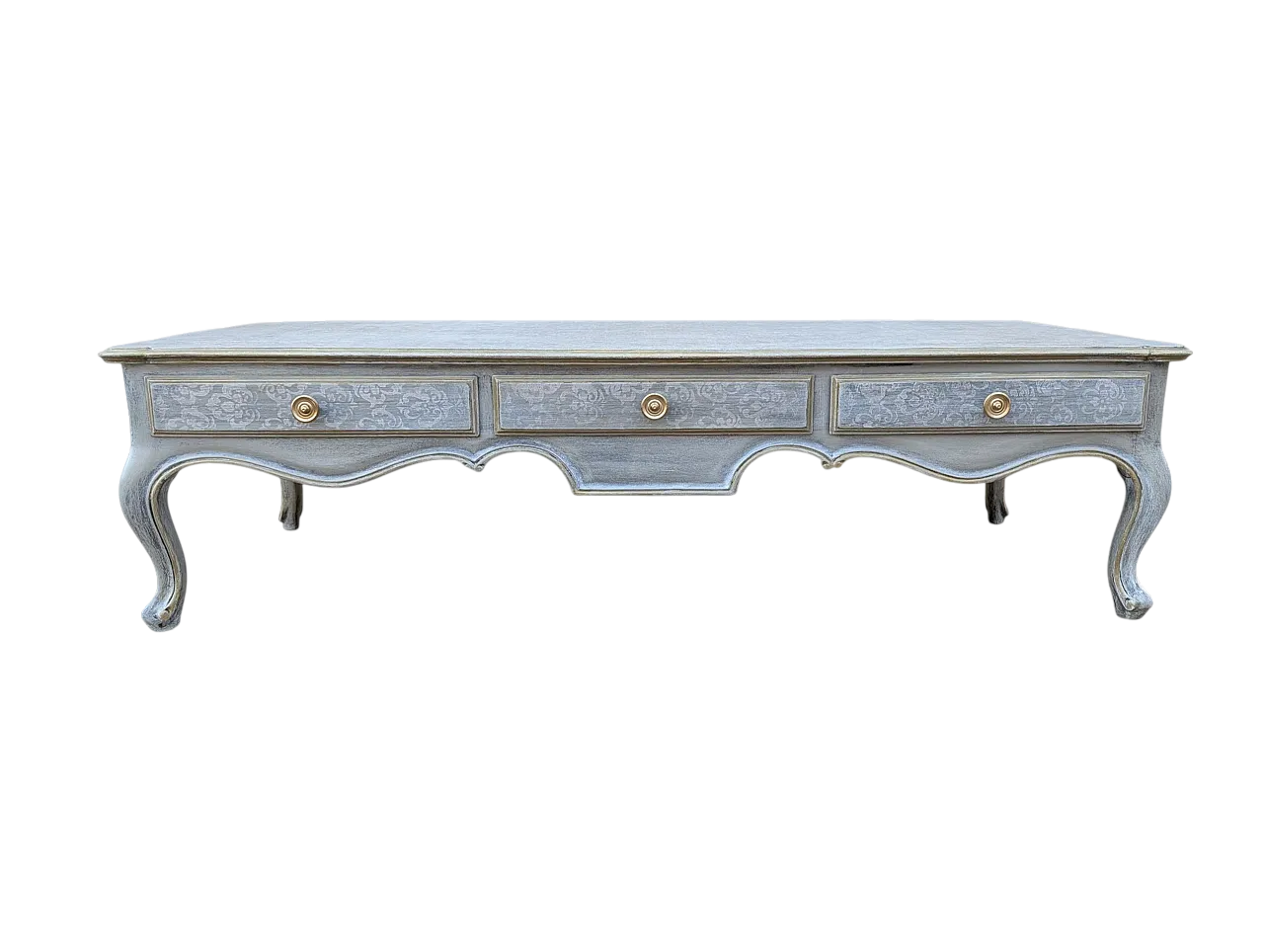 Tavolino da salotto in noce in stile classico francese anni 70 16